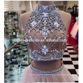 Custom Made Two Piece Beaded Evening Dress Backless Long Sexy 2016 prom dress